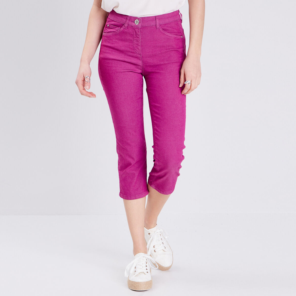 Pantacourt magique Le L&eacute;ger coupe droite mauve femme