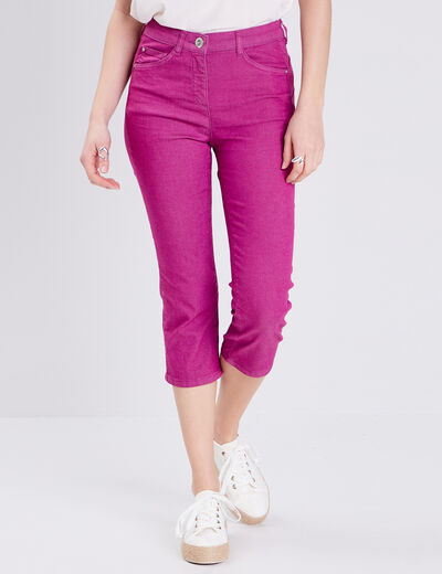 Pantacourt magique Le L&eacute;ger coupe droite mauve femme