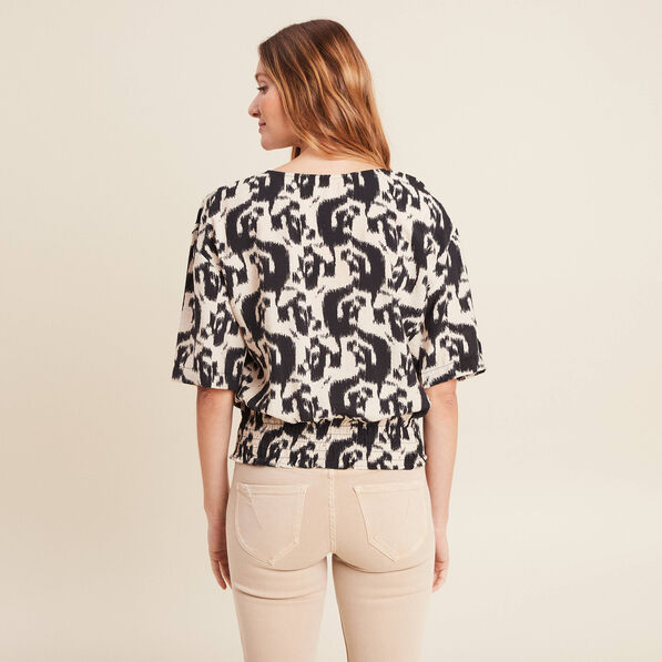 blouse manches 34 noir femme Blouse manches 3/4 noir femme