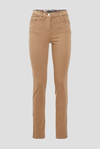 Jean magique ajusté taille standard vert kaki femme