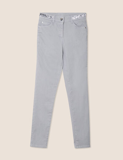 Pantalon magique Le L&eacute;ger coupe ajust&eacute;e denim gris clair femme