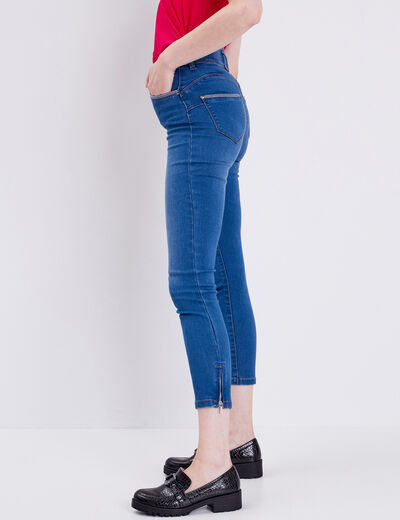 Jean ajusté 7/8ème denim double stone femme