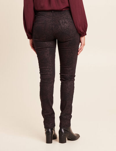 Pantalon magique L'Unique coupe ajust&eacute;e bordeaux femme