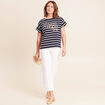 Jean coupe large 7/8&egrave;me blanc femme