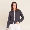 Gilet 2 en 1 col rond gris clair femme