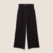 Pantalon coupe large taille haute maille noir femme