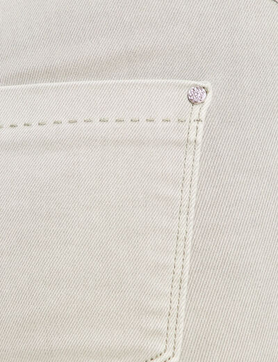 Jean coupe droite taille bascul&eacute;e vert clair femme