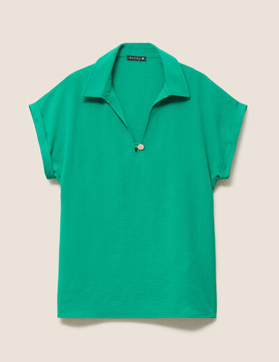Blouse manches courtes vert menthe femme