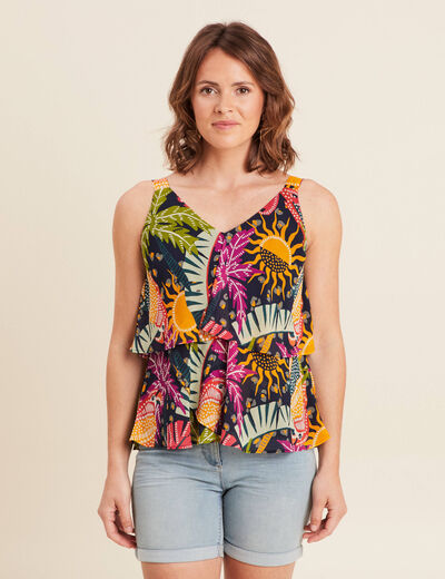 Débardeur ample sans manches multicolore femme