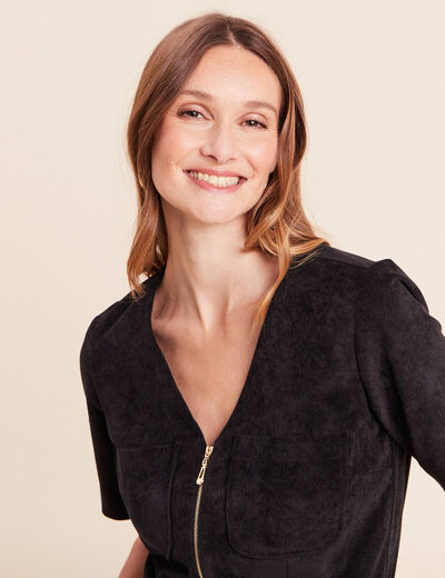 Combinaison en velours noir femme