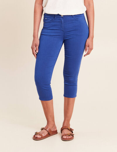 Pantacourt magique Le L&eacute;ger coupe droite bleu fonc&eacute; femme