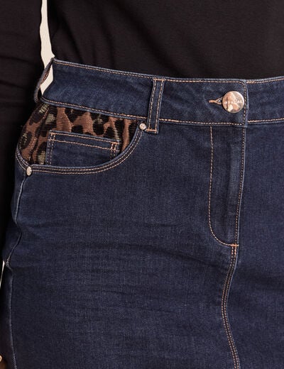 Jupe droite courte denim brut femme