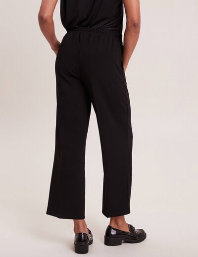 Pantalon coupe large &agrave; pinces noir femme
