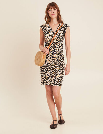 Robe ajustée courte noir femme