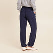 Pantalon large taille standard bleu foncé femme