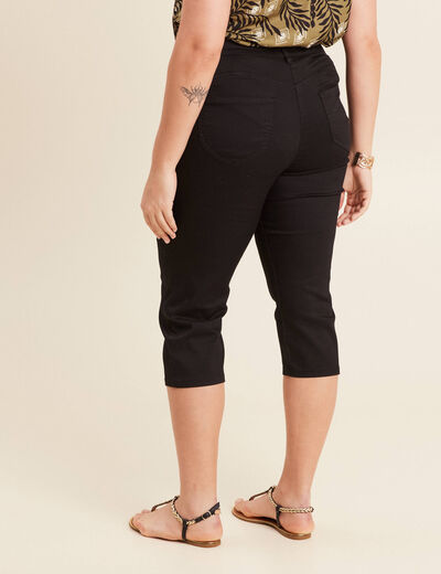 Pantacourt droit taille standard noir femme