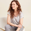 T-shirt manches courtes gris argent femme