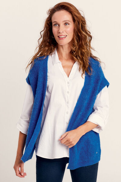 Gilet sans manches bleu electrique femme