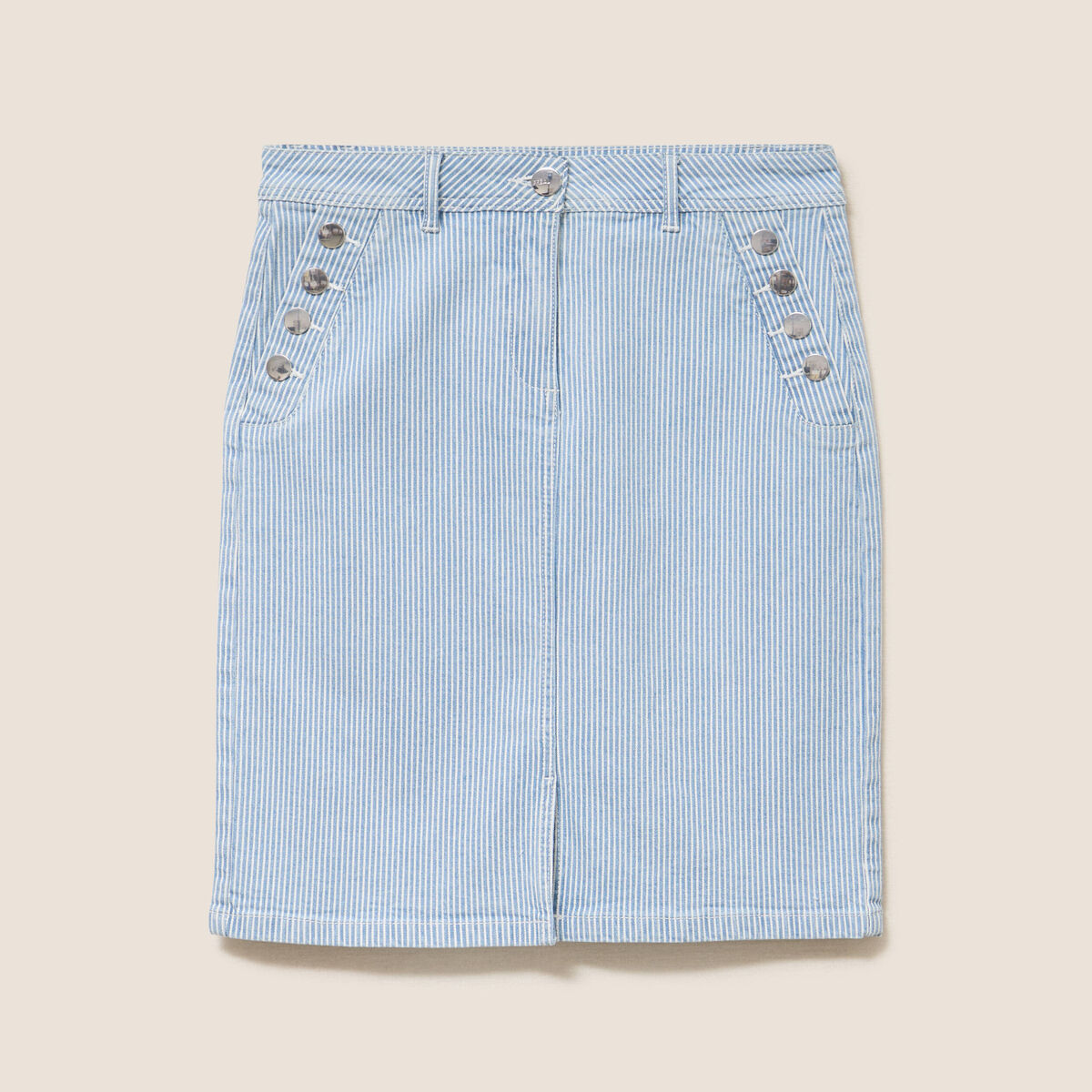 Jupe taille haute bleu femme