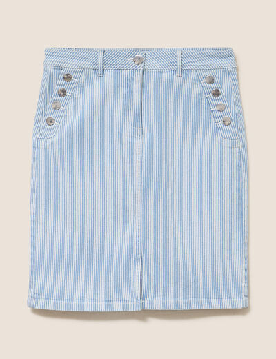 Jupe taille haute bleu femme