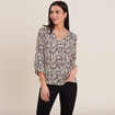 Blouse manches 3/4 noir femme