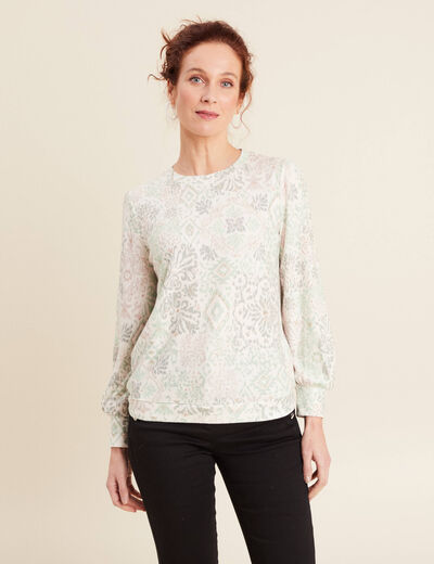 T-shirt manches longues vert clair femme