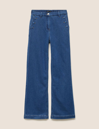 Jean large taille haute denim stone femme