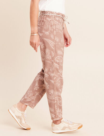 Pantalon droit r&eacute;versible marron femme