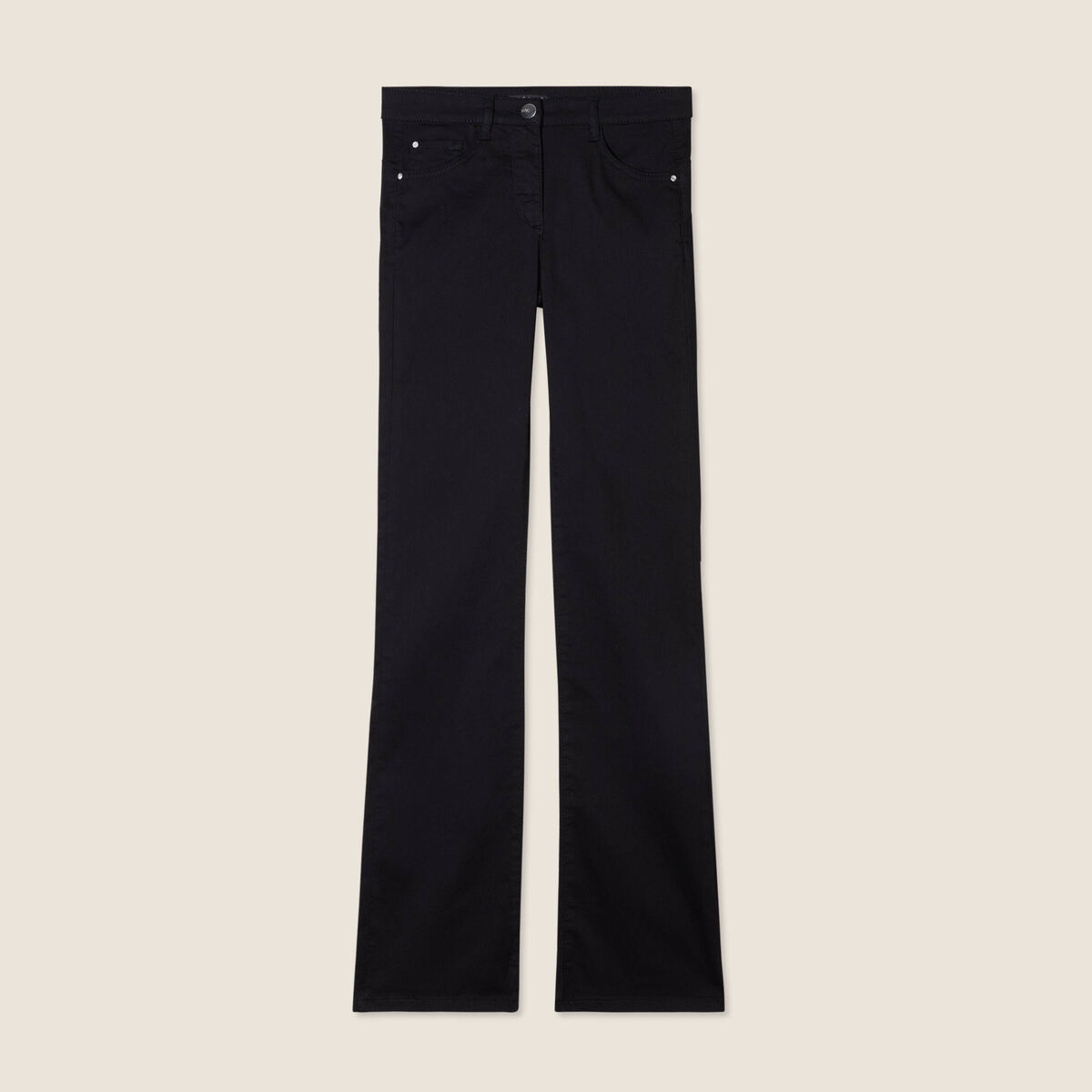 Pantalon léger bootcut taille basculée noir femme