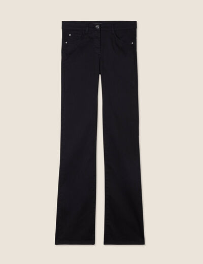 Pantalon léger bootcut taille basculée noir femme
