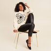 Legging 7/8&egrave;me similicuir noir femme