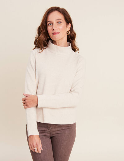 T-shirt manches longues creme femme