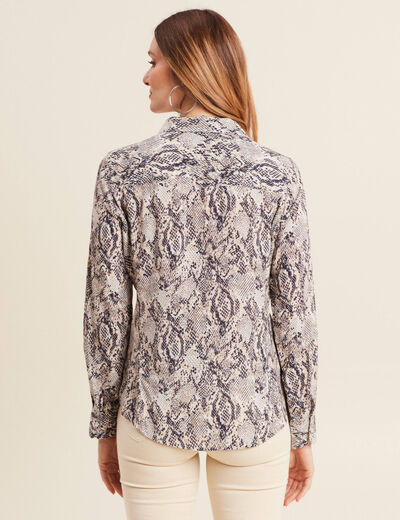 Chemise manches longues beige femme