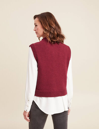 Gilet sans manches bordeaux femme