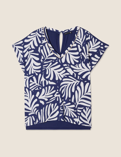 T-shirt manches courtes bleu femme