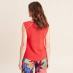 D&eacute;bardeur tricot sans manches rouge femme