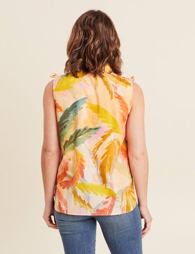 Chemise sans manches en coton multicolore femme