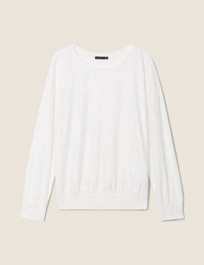 T-shirt manches longues ecru femme