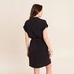 Robe droite courte manches courtes noir femme