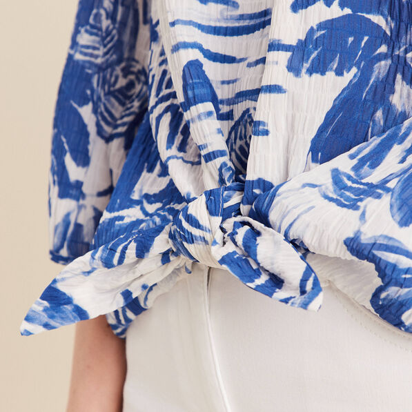 Blouse manches 3/4 blanc femme