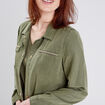 Veste droite boutonnée vert kaki femme
