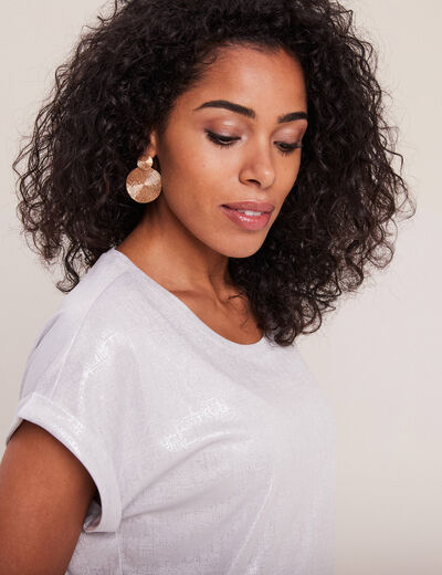 T-shirt manches courtes gris argent femme