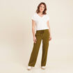 Pantalon cargo lien à nouer vert olive femme