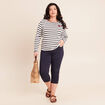 Pantacourt magique Le L&eacute;ger coupe droite bleu marine femme