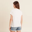 T-shirt manches courtes ecru femme