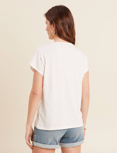 T-shirt manches courtes ecru femme