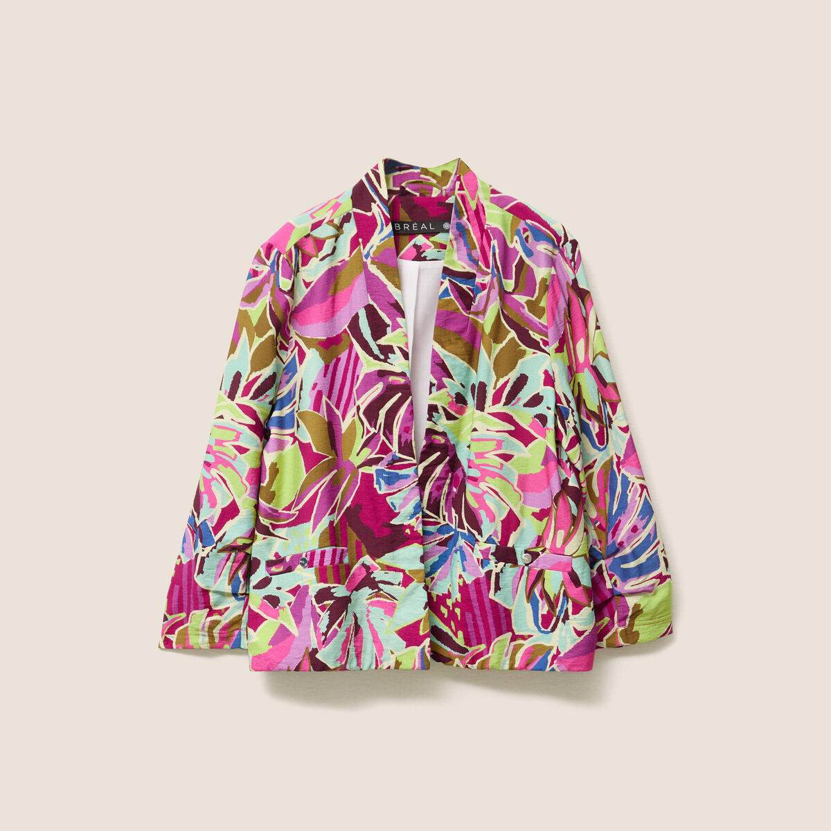 veste courte bas resserré doublée mauve femme