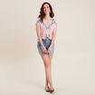 Short droit taille standard denim baby bleu femme