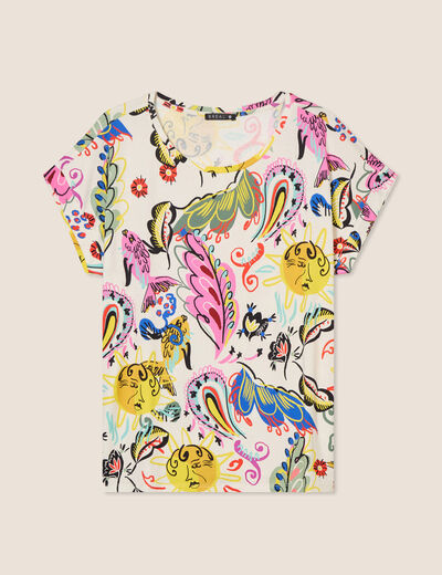 T-shirt manches courtes multicolore femme
