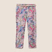 Pantalon coupe chino en lin mauve femme